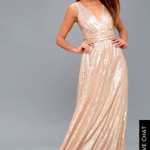 Lulu’s sequin rose gold dress